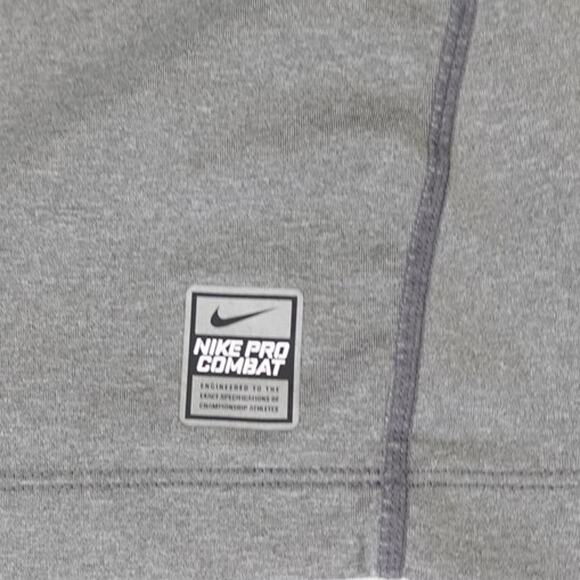 Nike Pro Combat Fitted Gray Heather Sleeveless Vent Activewear Shirt - Picture 3 of 5